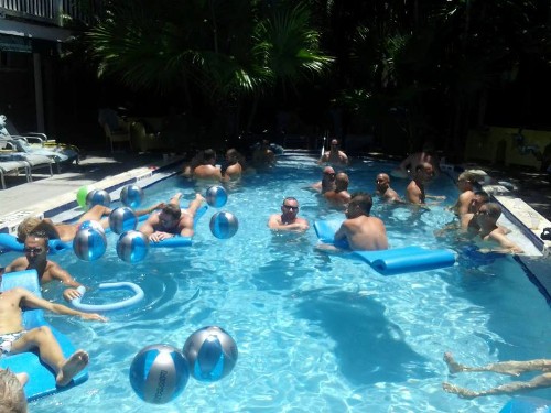 Island House is steamy hot! So why not chill out in the pool with Manhunt's Adam Wirthnore?